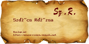 Szűcs Rózsa névjegykártya
