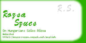 rozsa szucs business card